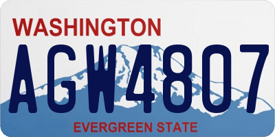 WA license plate AGW4807