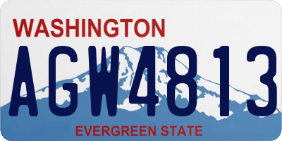 WA license plate AGW4813