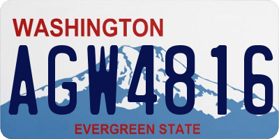 WA license plate AGW4816