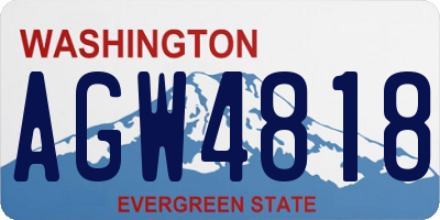 WA license plate AGW4818