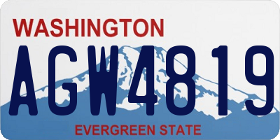 WA license plate AGW4819