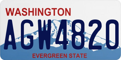 WA license plate AGW4820