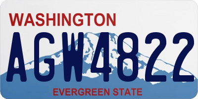WA license plate AGW4822