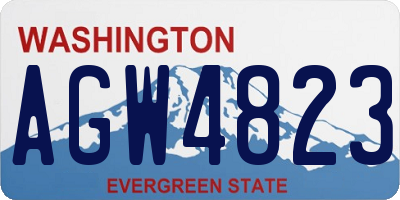 WA license plate AGW4823