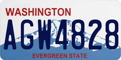 WA license plate AGW4828
