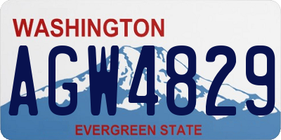 WA license plate AGW4829