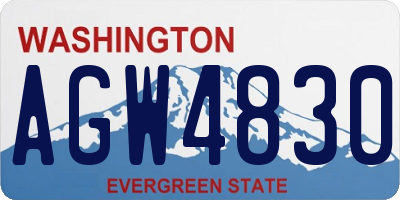 WA license plate AGW4830