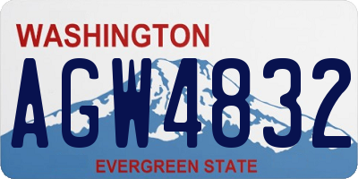WA license plate AGW4832
