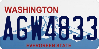 WA license plate AGW4833