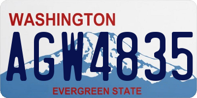 WA license plate AGW4835