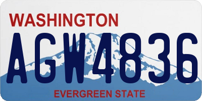 WA license plate AGW4836