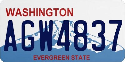 WA license plate AGW4837