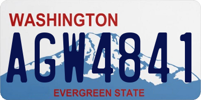 WA license plate AGW4841