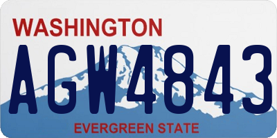 WA license plate AGW4843