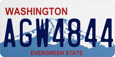 WA license plate AGW4844
