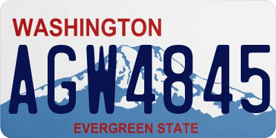WA license plate AGW4845