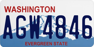 WA license plate AGW4846