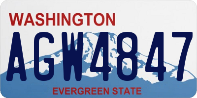 WA license plate AGW4847