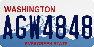 WA license plate AGW4848