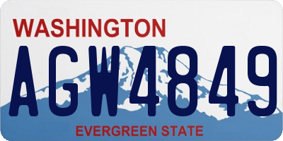 WA license plate AGW4849