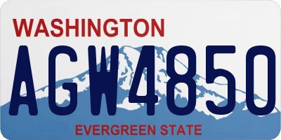 WA license plate AGW4850