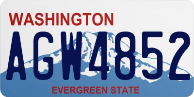 WA license plate AGW4852