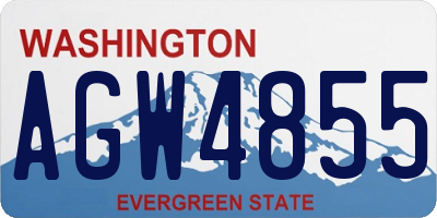 WA license plate AGW4855