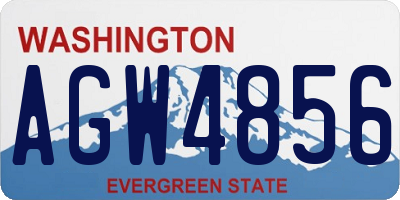 WA license plate AGW4856