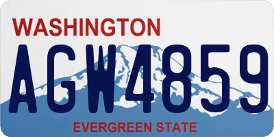 WA license plate AGW4859