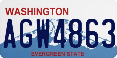 WA license plate AGW4863