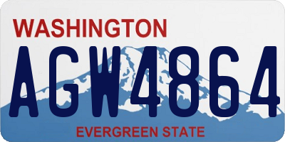 WA license plate AGW4864