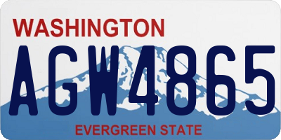 WA license plate AGW4865
