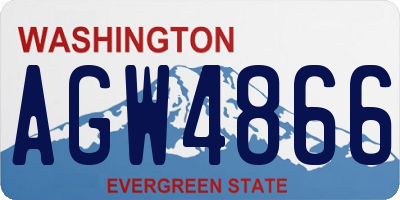 WA license plate AGW4866
