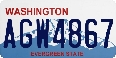 WA license plate AGW4867