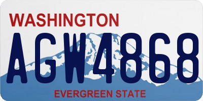 WA license plate AGW4868
