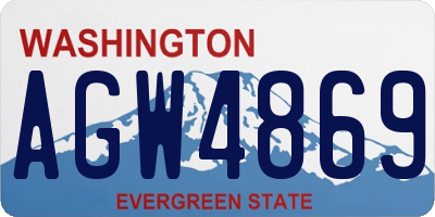 WA license plate AGW4869