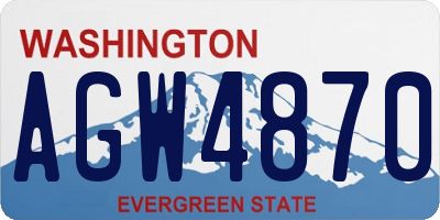 WA license plate AGW4870