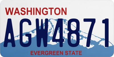 WA license plate AGW4871