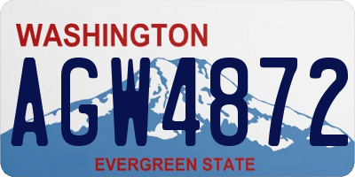 WA license plate AGW4872