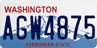 WA license plate AGW4875