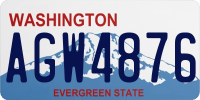 WA license plate AGW4876