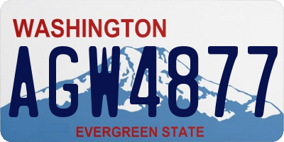 WA license plate AGW4877