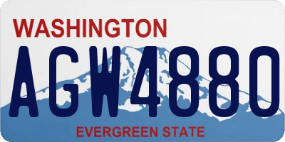 WA license plate AGW4880