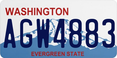WA license plate AGW4883