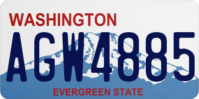 WA license plate AGW4885