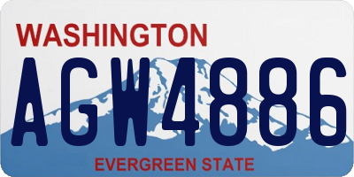 WA license plate AGW4886