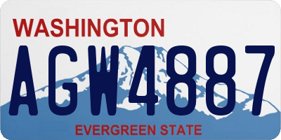 WA license plate AGW4887