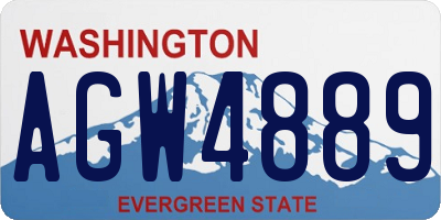 WA license plate AGW4889