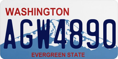 WA license plate AGW4890