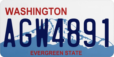 WA license plate AGW4891